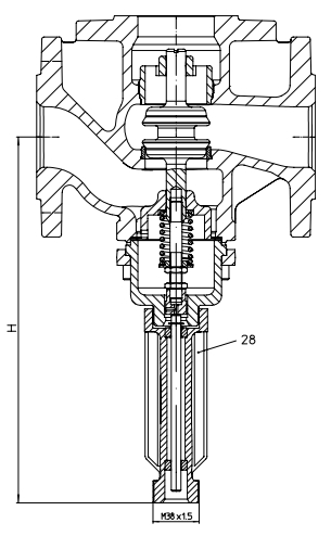 ARI-TEMPTROL® 773/774Thermal-mixing/diverting valve – 3way with flanges without cooling spacer (max. 150°C)