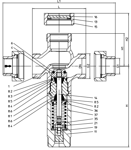 ARI-TEMPTROL® 773 LCG Thermal-mixing/diverting valve - 3way - without cooling spacer (max. 130°C)