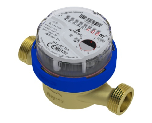 Flowmeter Powogaz JS Smart D+ (up to R200) Single-jet vane-wheel dry water meter