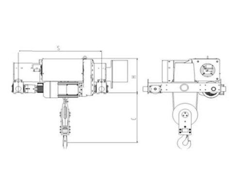 PAWELL Hoist PVH Type D‐CRAB for Double Girder Crane 3,2t ~ 10t