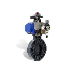 SUPMEA Pneumatic PVC Wafer Butterfly Valve