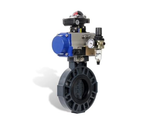 SUPMEA Pneumatic PVC Wafer Butterfly Valve