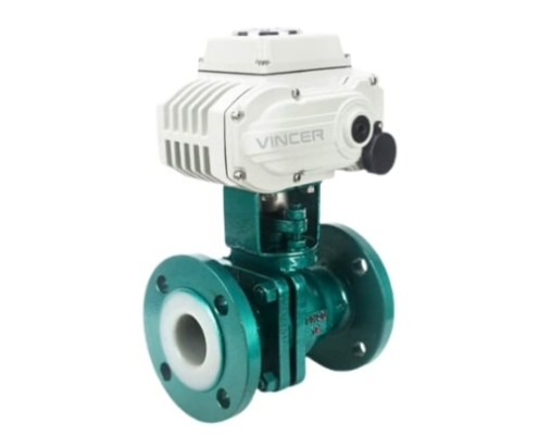 VINCER VE10-B-F-PTFE Electric PTFE-Lined Ball Valve