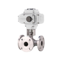 VINCER VE10-B-F3 Electric 3-Way Flanged Ball Valve