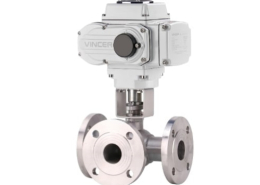 VINCER VE10-B-F3 Electric 3-Way Flanged Ball Valve