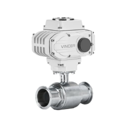 VINCER VE10-B-K Electric 2-Way Clamp Ball Valve