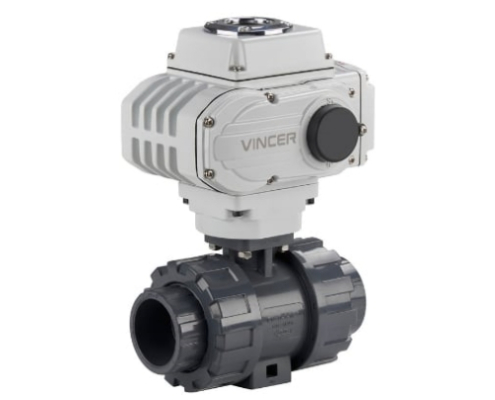 VINCER VE10-B-P Electric Plastic Ball Valve