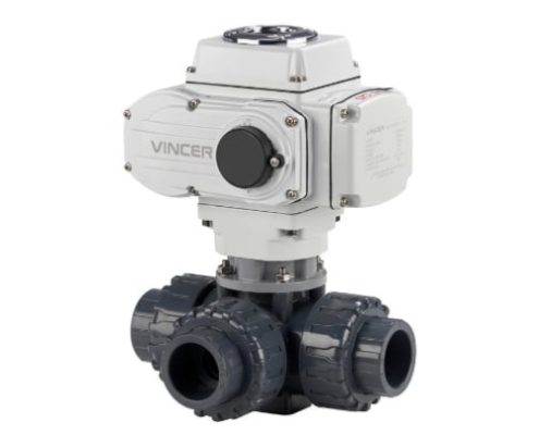 VINCER VE10-B-P Electric Plastic Ball Valve