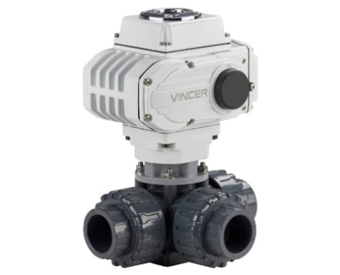 VINCER VE10-B-P Electric Plastic Ball Valve