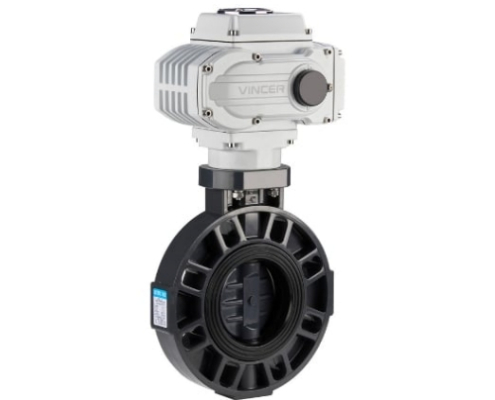 VINCER VE20-P Electric Plastic Butterfly Valve
