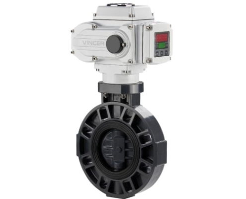 VINCER VE20-P Electric Plastic Butterfly Valve