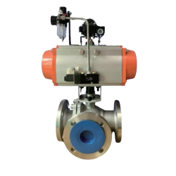 VINCER VP11-F3 Pneumatic 3-Way Flanged Ball Valve