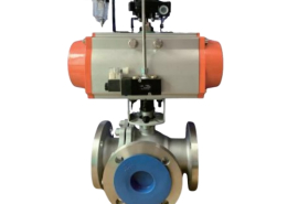 VINCER VP11-F3 Pneumatic 3-Way Flanged Ball Valve