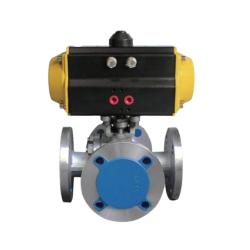 VINCER VP11-F4 Pneumatic 4-Way Flanged Ball Valve