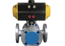 VINCER VP11-F4 Pneumatic 4-Way Flanged Ball Valve