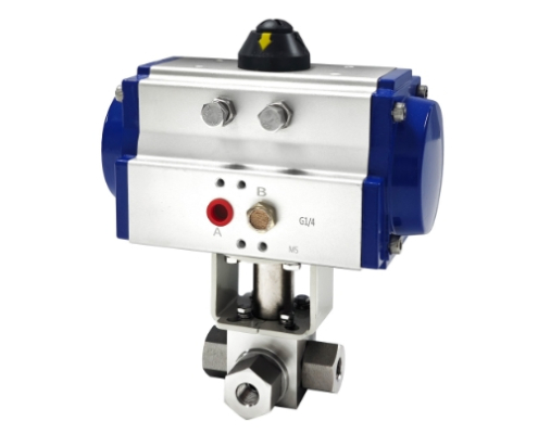 VINCER VP11-H3 Pneumatic High-Pressure 3-Way Ball Valve