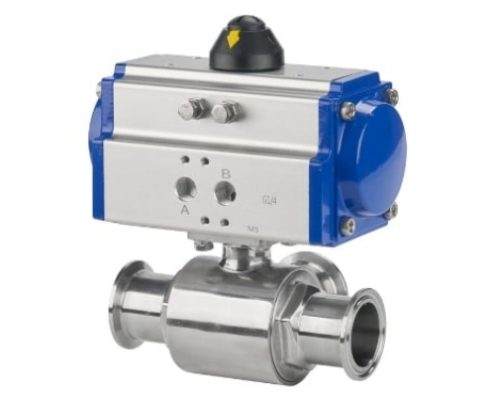 VINCER VP11-K3 Pneumatic Clamp 3-Way Ball Valve