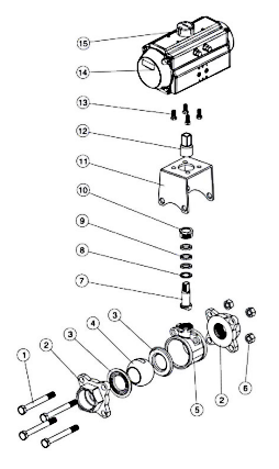 VINCER VP11-P3 Pneumatic 3-PIECE Welded Ball Valve