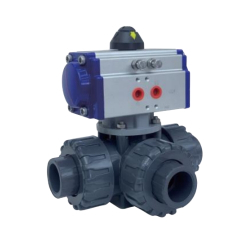 VINCER VP11-P3 Pneumatic 3-Way Plastic Ball Valve