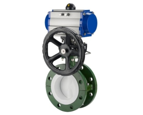 VINCER VP12-PTFE Pneumatic PTFE-Lined Butterfly Valve