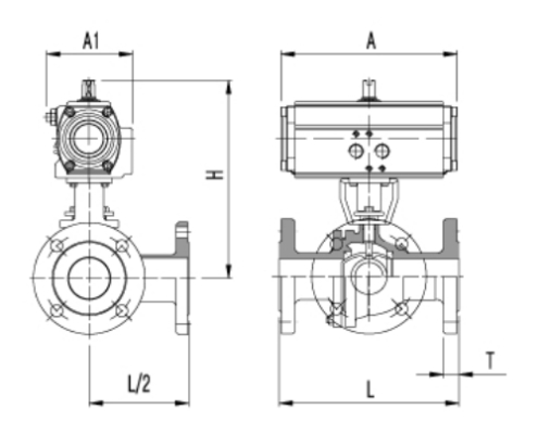 AUTOMA Automatic Valve 3-Way Flange Ball Valve