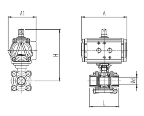 AUTOMA Automatic Valve Screw 3 Pieced Ball Valve (Double Type)