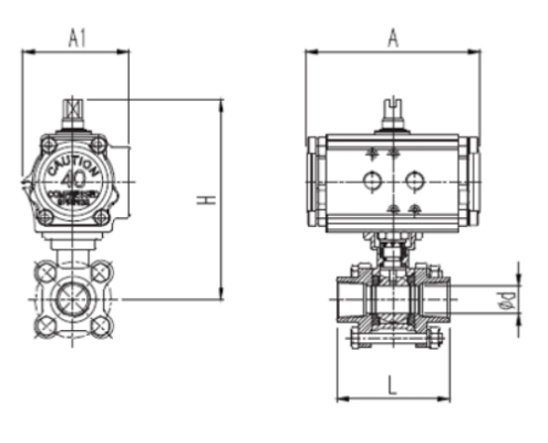 AUTOMA Automatic Valve Screw 3 Pieced Ball Valve (Single Type)