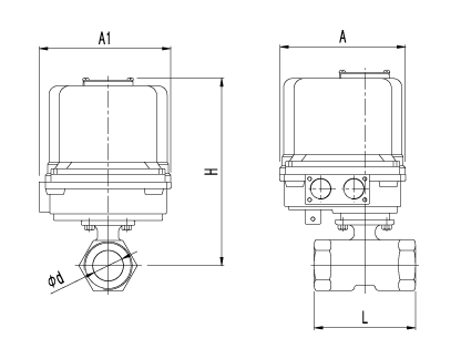 AUTOMA Electric Valve Screw 1 Piece Ball Valve