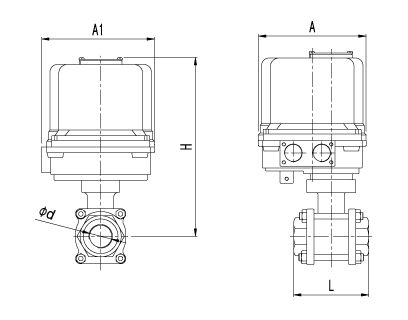 AUTOMA Electric Valve Screw 3 Piece Ball Valve